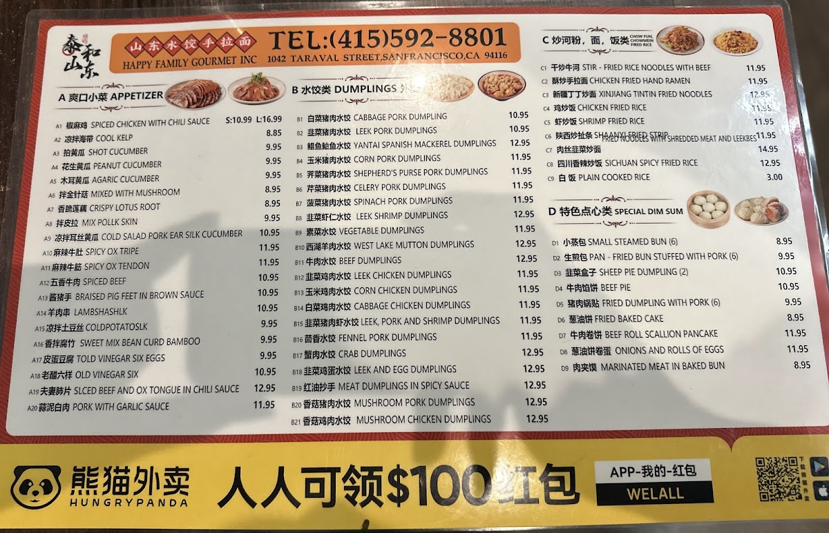 Menu Happy Family Gourmet Inc-1